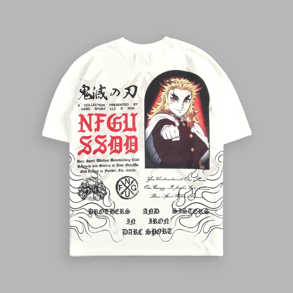 FLAME PILLAR "PREMIUM" OVERSIZED TEE IN CREAM